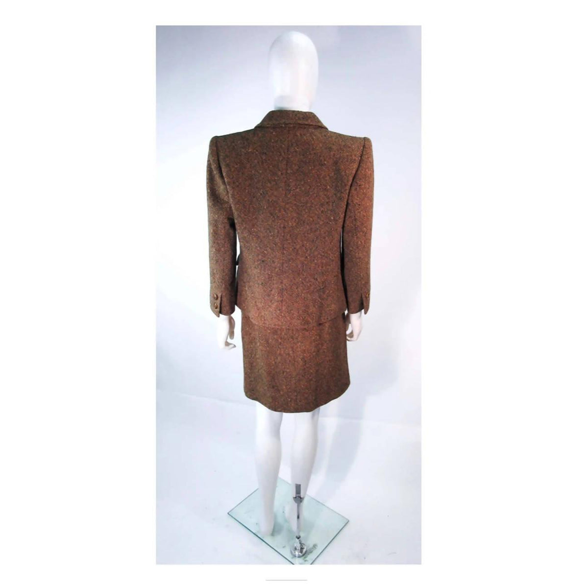 YVES SAINT LAURENT 1970's Brown & Green Skirt Suit | US 4/6 - theREMODA