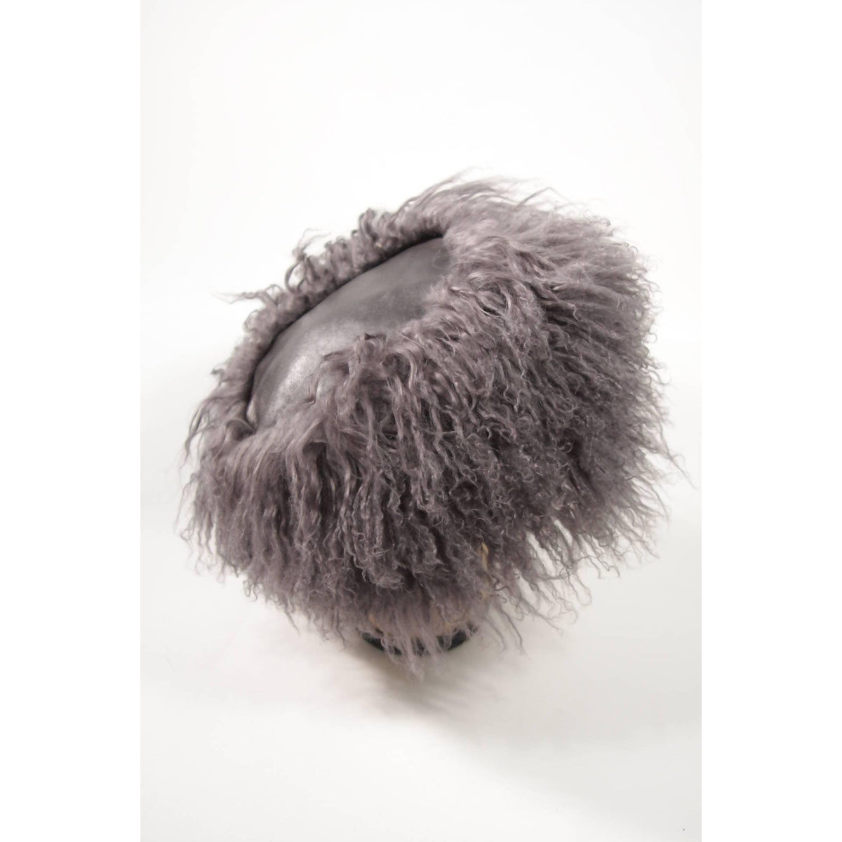 YVES SAINT LAURENT 1980's Leather and Mongolian Grey Lamb Hat - theREMODA