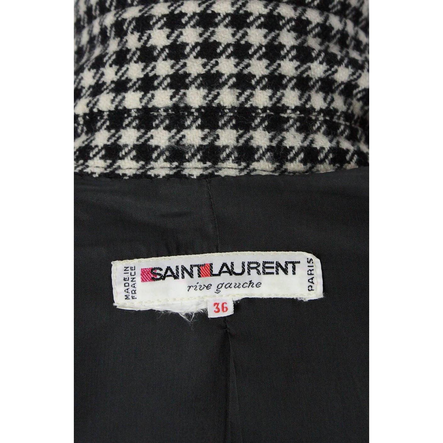 YVES SAINT LAURENT 1980's Rive Gauche Houndstooth Skirt Suit | EU