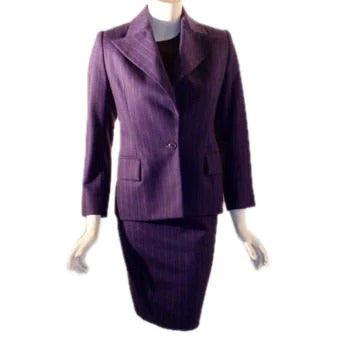 YVES SAINT LAURENT 1990s 3 pc Purple Pinstripe Suit Set - theREMODA