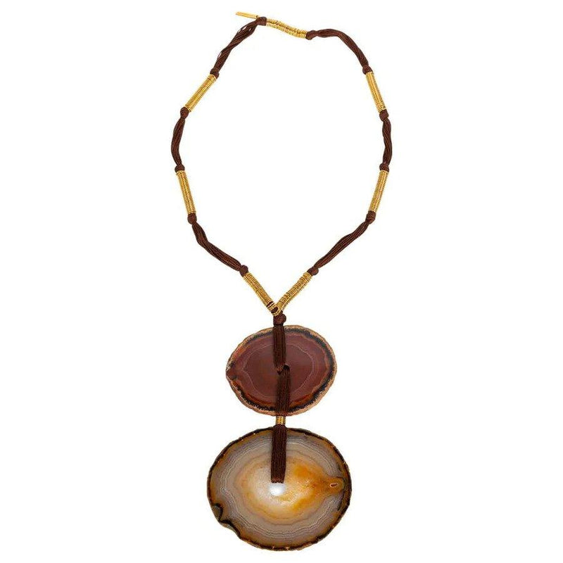 YVES SAINT LAURENT Agate Disc Pendant Necklace 2010 - theREMODA