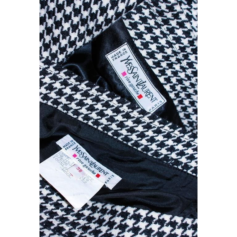 YVES SAINT LAURENT Black and White Houndstooth Skirt Suit - theREMODA