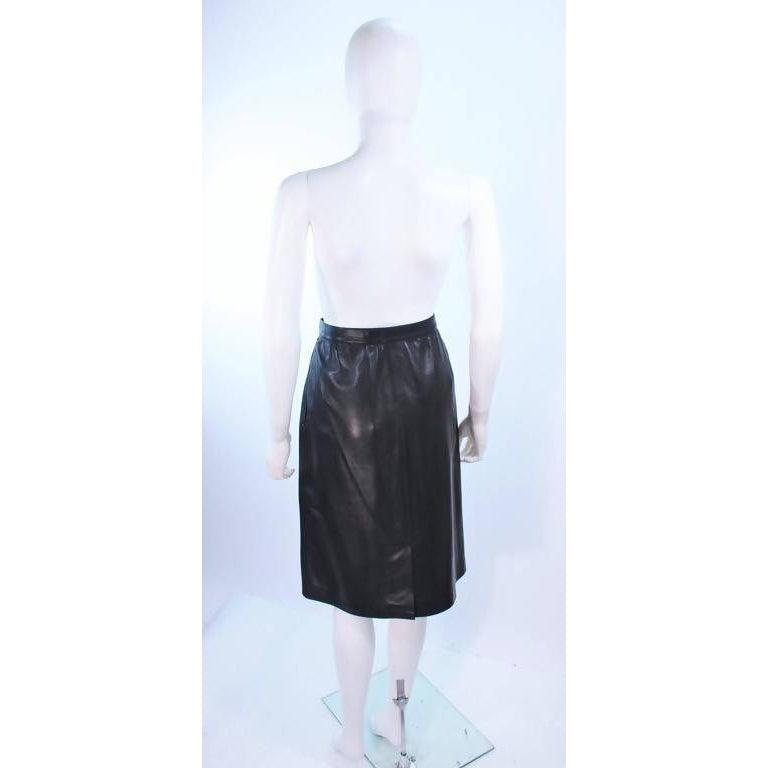 YVES SAINT LAURENT Black Leather Skirt | Size EU 46 - theREMODA