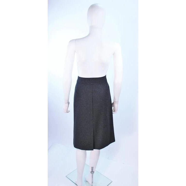 YVES SAINT LAURENT Charcoal Wool Pencil Skirt - theREMODA