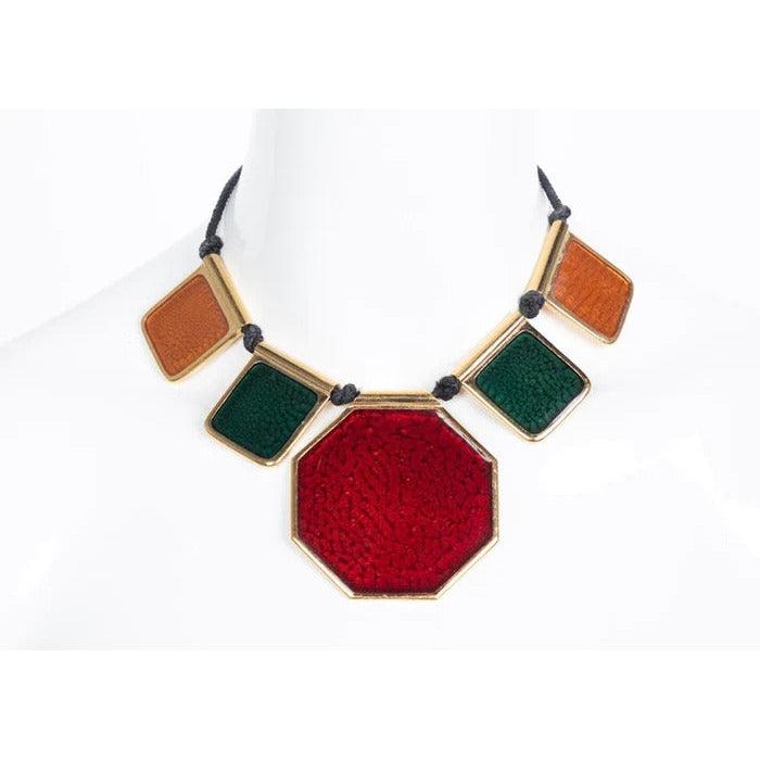 YVES SAINT LAURENT Colorful Enamel Gold Limited Edition Necklace - theREMODA
