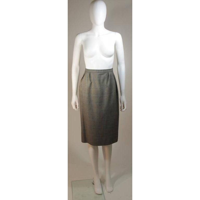 YVES SAINT LAURENT Grey Wool Skirt Suit | Size 38-40 - theREMODA