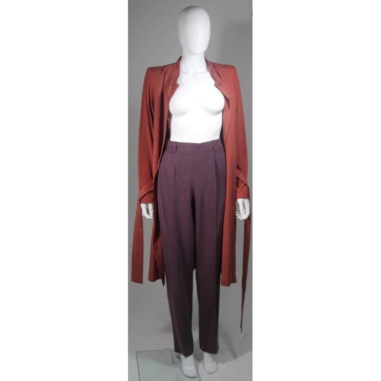 YVES SAINT LAURENT Mauve Silk Three Piece Pant Suit Size - theREMODA