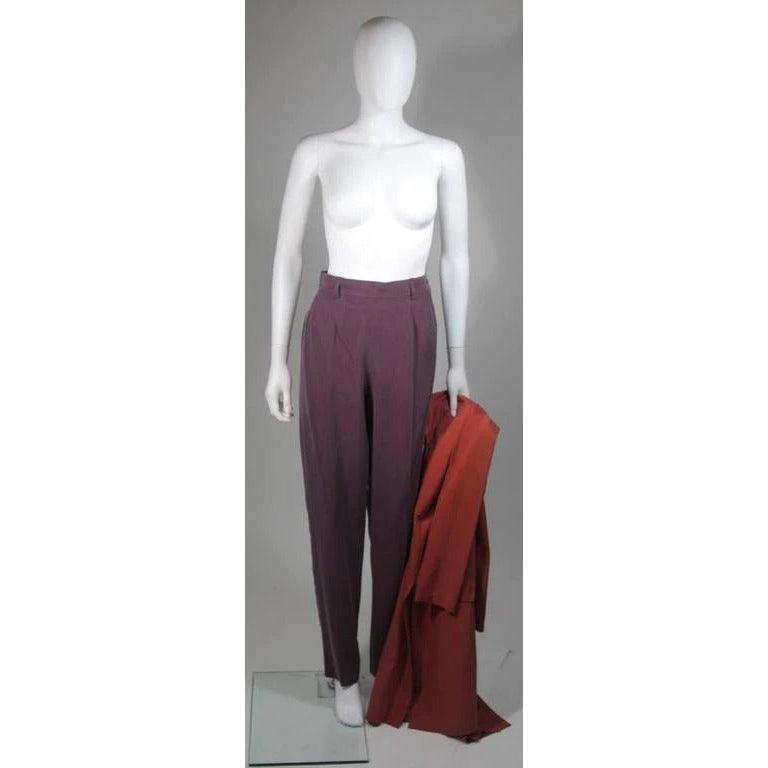 YVES SAINT LAURENT Mauve Silk Three Piece Pant Suit Size - theREMODA
