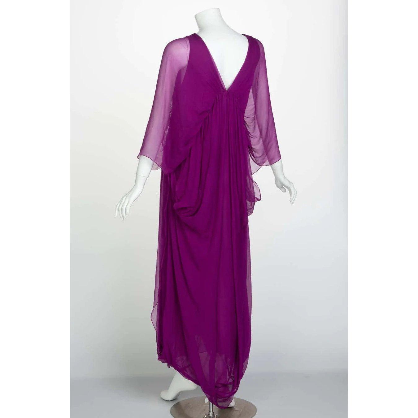 Yves saint laurent evening dress of bright pink and on sale lemon yellow silk crepe