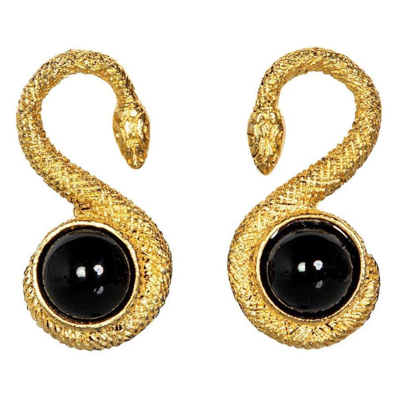 YVES SAINT LAURENT Vintage Gold Marrakech Serpent Earrings - theREMODA