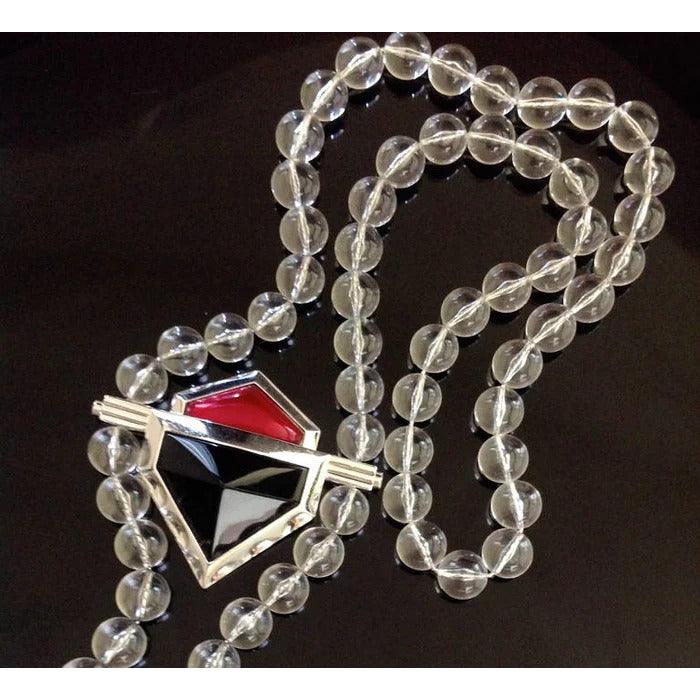 YVES SAINT LAURENT Vintage Large Lucite Bead and Geometric Glass Necklace Ysl - theREMODA